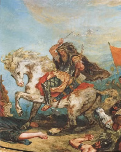 Tranh vẽ Attila trên lưng ngựa, của họa sĩ nổi tiếng người Pháp, Eugène Delacroix.