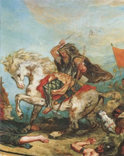 Tranh vẽ Attila trên lưng ngựa, của họa sĩ nổi tiếng người Pháp, Eugène Delacroix.