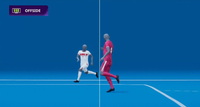 Công nghệ bắt việt vị bán tự động (SAOT) từng được áp dụng tại World Cup 2022.