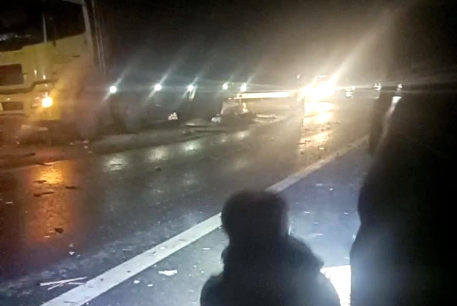 Hiện trường vụ tai nạn.