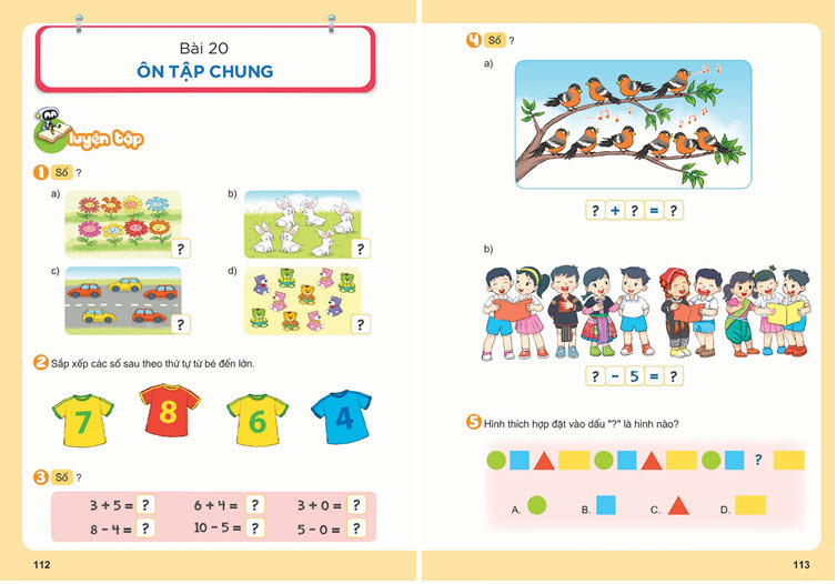 SGK Toán 1 đưa ra một số nội dung có thể sử dụng để phục vụ công tác kiểm tra, đánh giá định kì SGK Toán 1 đưa ra một số nội dung có thể sử dụng để phục vụ công tác kiểm tra, đánh giá định kì