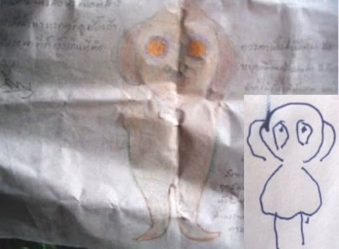 Những người chứng kiến đã phác thảo sinh vật lạ mà họ nhìn thấy.