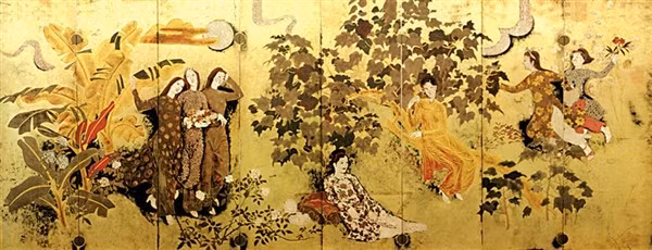 Tác phẩm “Thiếu nữ trong vườn” của họa sĩ Nguyễn Gia Trí. Chất liệu: Sơn mài.