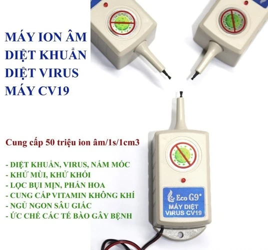 Máy ion âm diệt vi khuẩn virus trong không khí được sản xuất trong nước.