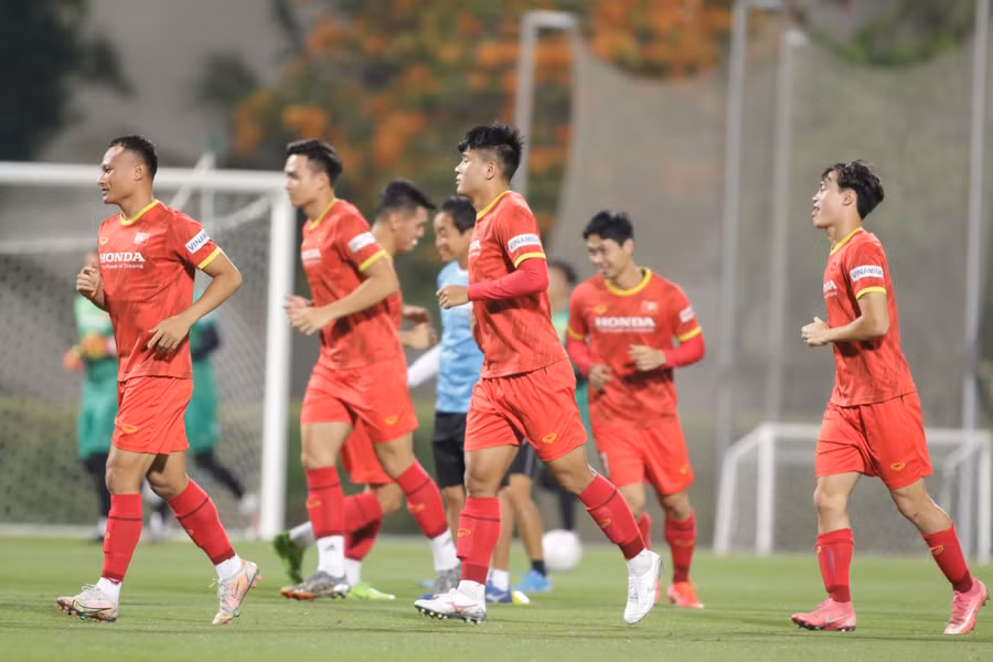 Các cầu thủ Việt Nam đang tích cực tập luyện tại UAE.