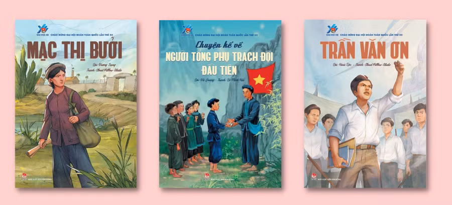 Bộ sách truyền cảm hứng sống đẹp vừa được NXB Kim Đồng ra mắt chào mừng Đại hội đại biểu toàn quốc Đoàn TNCS Hồ Chí Minh lần thứ XII. Ảnh: Hà Thái.