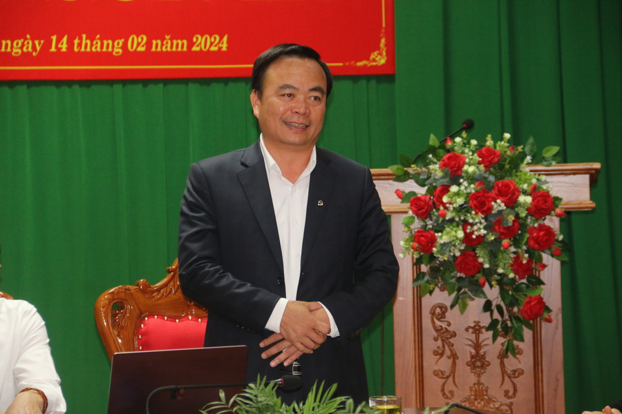 Ông Hà Trung Chiến, Bí thư Thành ủy Sơn La phát biểu.