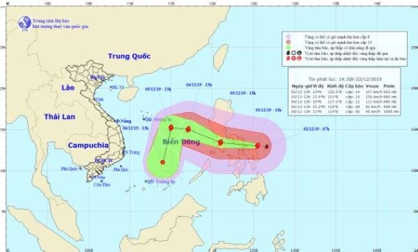 Vị trí của bão Kammuri