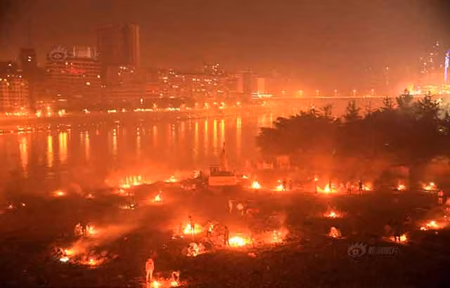 Trung Quốc, sương mù, ô nhiễm, không khí, vàng mã