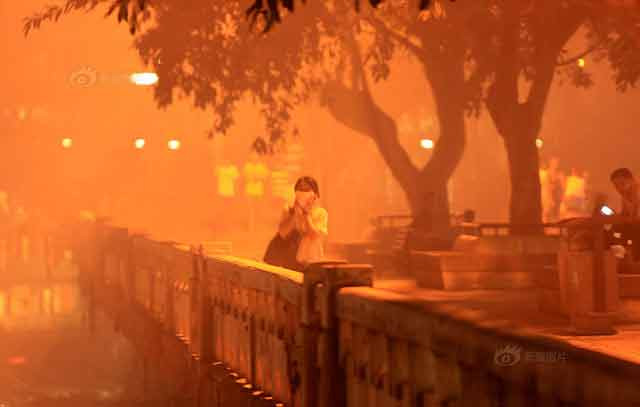 Trung Quốc, sương mù, ô nhiễm, không khí, vàng mã