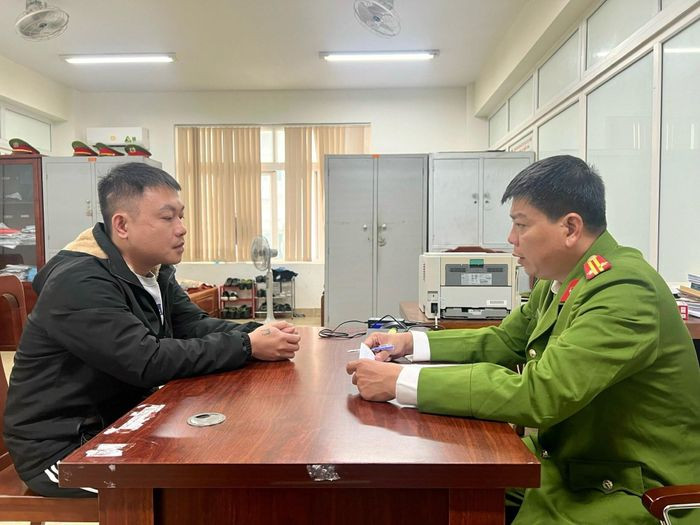 Nguyễn Sĩ Toàn tại cơ quan Công an. (Ảnh: CACC)