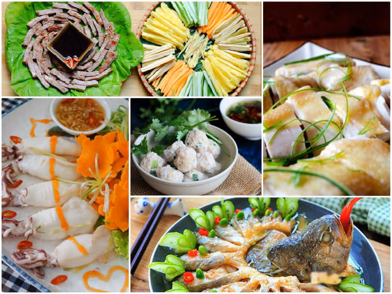 Bạn nên đưa các món luộc hấp vào danh sách thực đơn giảm cân ngày Tết. Ảnh minh họa.