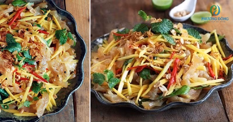 Nộm gân bò trộn xoài xanh là món chống ngán ngày Tết hấp dẫn.