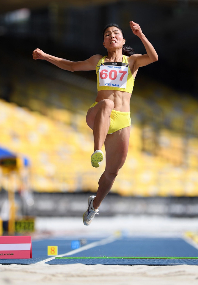 Bùi Thu Thảo giành Huy chương Vàng nhảy xa ASIAD 2018.