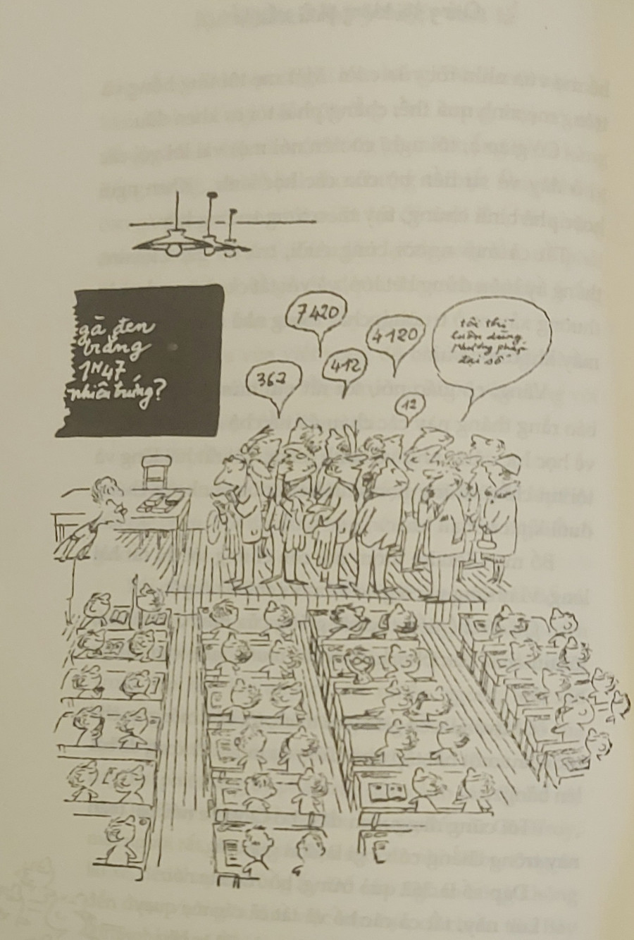 …cùng những tranh vẽ của Sempé tuy đơn giản nhưng giàu sức biểu cảm, tiêu biểu như bức tranh trong mẩu chuyện “Chúng tôi không phải xấu hổ”. Ảnh: Tấn Quyết.