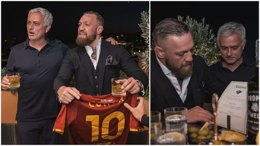 Mourinho và Conor McGregor gặp nhau ở Rome.
