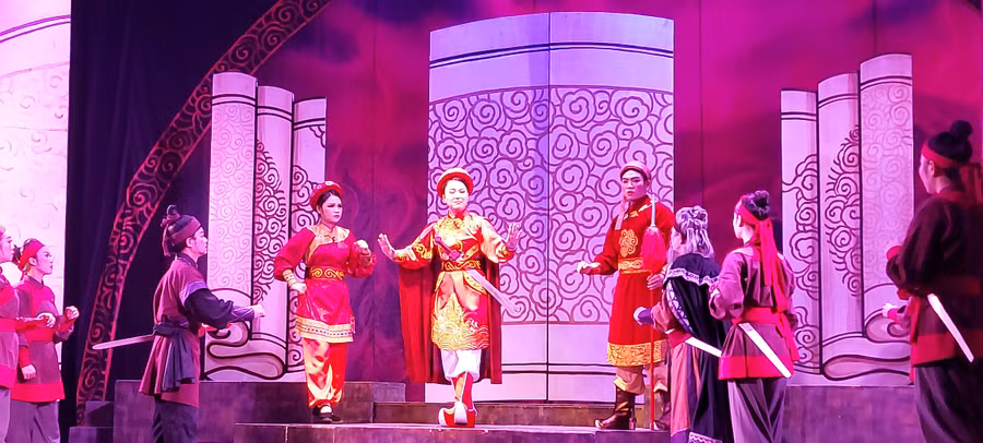 Kịch bản 'Nữ tướng Lê Chân' của tác giả Lê Công Phượng được Nhà hát Tuồng Việt Nam dàn dựng năm 2022. Ảnh: Bình Thanh