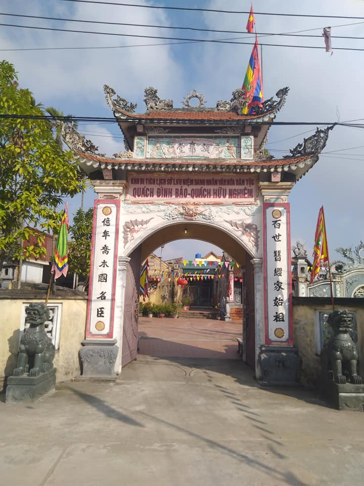 Từ đường họ Quách tại xã Thái Phúc - nơi thờ 2 nhà khoa bảng Quách Đình Bảo và Quách Hữu Nghiêm.