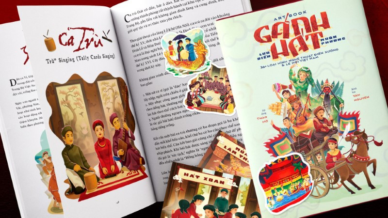 “Gánh hát lưu diễn muôn phương” là một artbook song ngữ Việt – Anh.