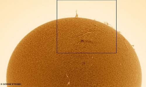 Cột tai lửa hình tháp Eiffel cao gấp 7 lần đường kính Trái Đất. Ảnh: Göran Strand. HoaDan-Eiffel-Tower-Prominence-5146-2190