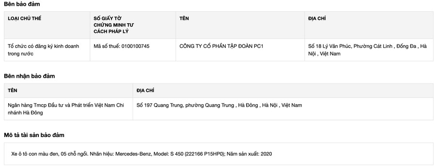 PC1 sử dụng xế hộp hạng sang làm tài sản thế chấp PC1 sử dụng xế hộp hạng sang làm tài sản thế chấp