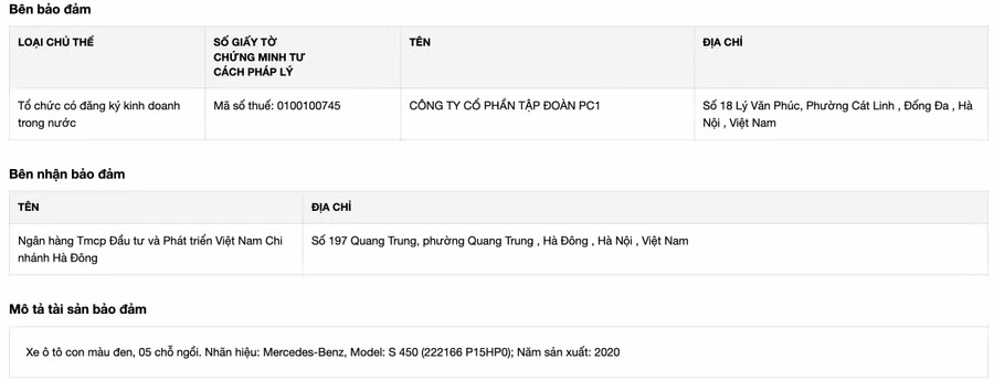 PC1 sử dụng xế hộp hạng sang làm tài sản thế chấp