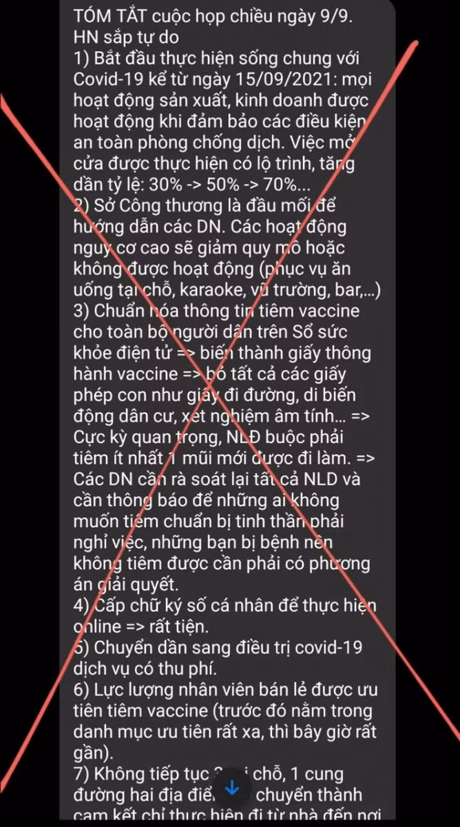 Tin đang lan truyền trên mạng này là giả.