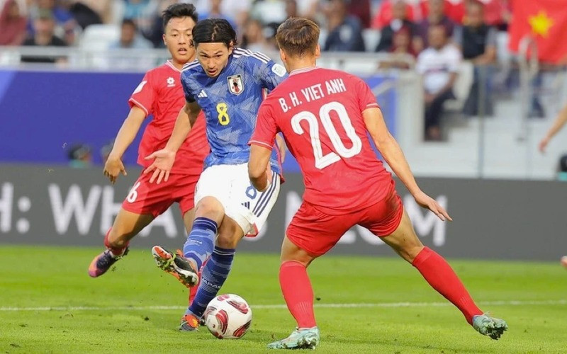Việt Nam trong trận gặp Nhật Bản tại Asian Cup 2023.