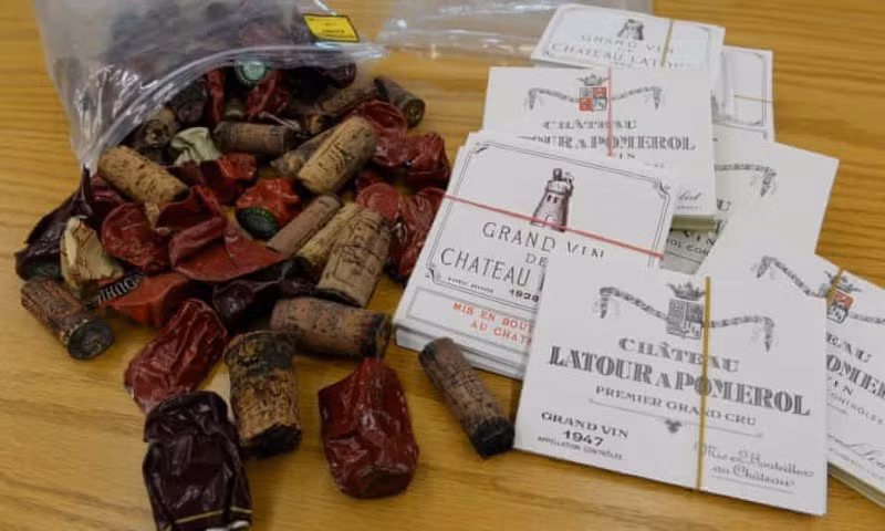 Nút bần và nhãn mác giả được phát hiện tại nhà riêng của Rudy.