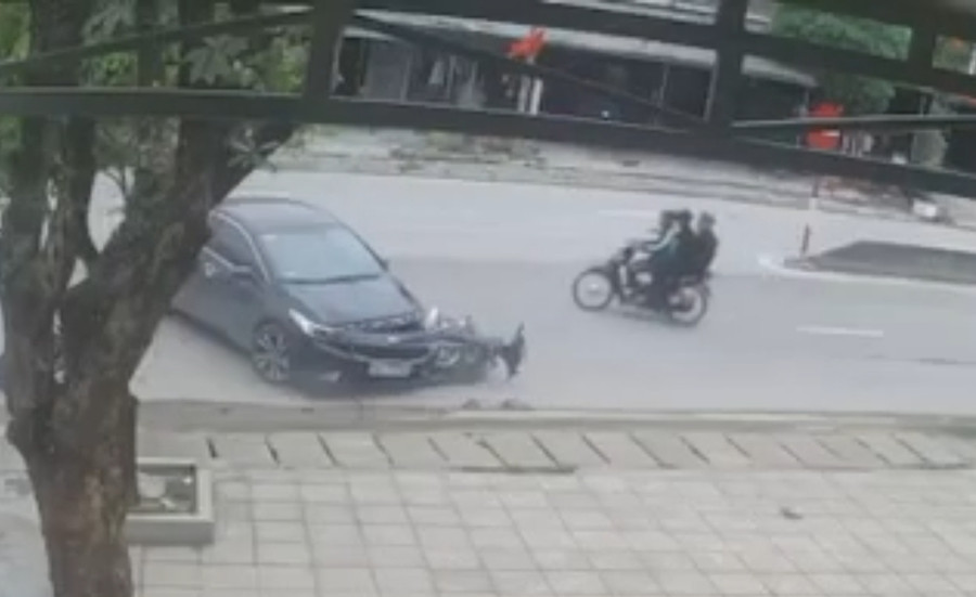 Hiện trường vụ tai nạn (Ảnh cắt từ video). Hiện trường vụ tai nạn (Ảnh cắt từ video).