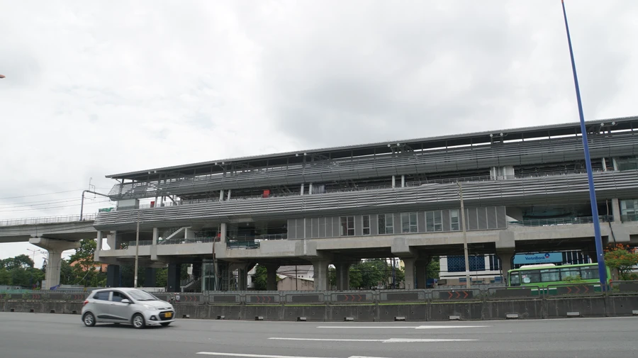 Một đoạn tuyến Metro ở TP Thủ Đức. Hiện, tuyến 1 Metro đã hoàn thành khoảng 20km. (Ảnh: Lê Nam)