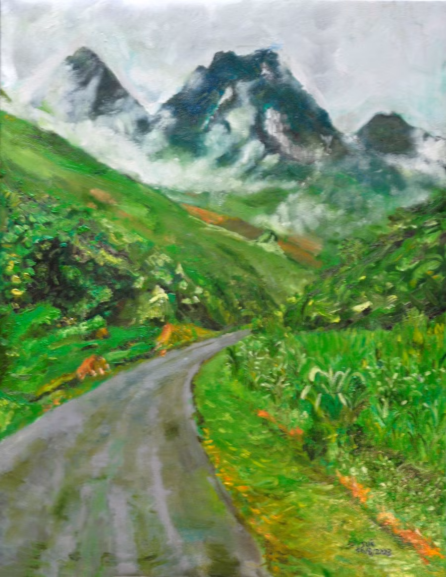 Tranh phong cảnh của cậu bé 12 tuổi - Dương Ngọc Tuệ.