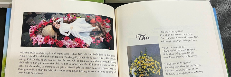 Tác giả sử dụng chính hình ảnh của mình, hoặc những tấm ảnh do chính mình chụp, làm bìa và các trang minh họa. Ảnh: TG.