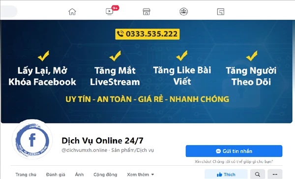 Một trang dịch vụ quảng cáo nhận lấy lại Facebook bị khóa.