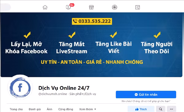 Một trang dịch vụ quảng cáo nhận lấy lại Facebook bị khóa.