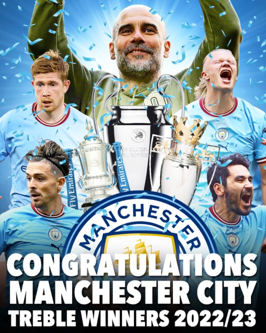 Man City giành cú ăn ba mùa giải 2022-2023. Man City giành cú ăn ba mùa giải 2022-2023.