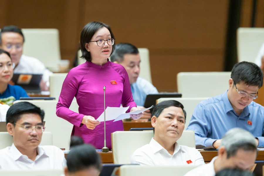 Đại biểu Thái Thị An Chung (Nghệ An) cho biết, lĩnh vực bất động sản có nguy cơ cao bị tội phạm rửa tiền tấn công.