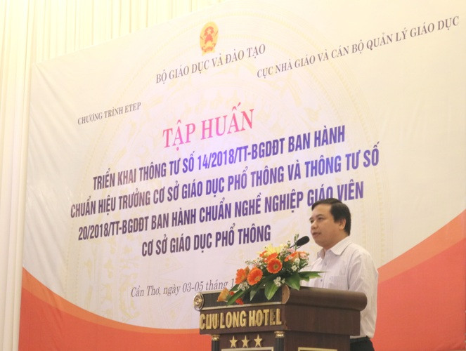 TS Hoàng Đức Minh, Cục trưởng Cục Nhà giáo và Cán bộ Quản lý giáo dục phát biểu khai mạc TS Hoàng Đức Minh, Cục trưởng Cục Nhà giáo và Cán bộ Quản lý giáo dục phát biểu khai mạc