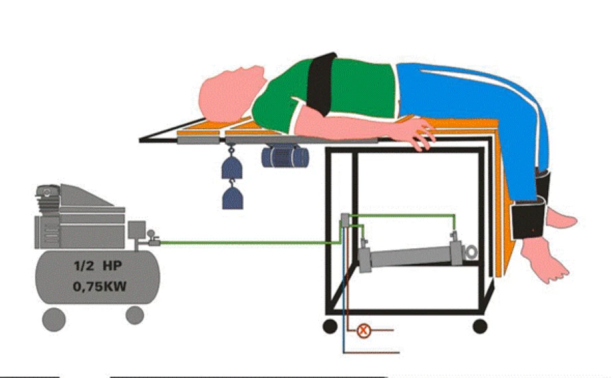 Học sinh chế tạo giường điều trị cột sống