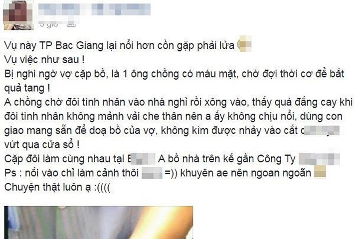 Bắt quả tang vợ ngoại tình ở nhà nghỉ, chồng cắt "của quý" tình địch