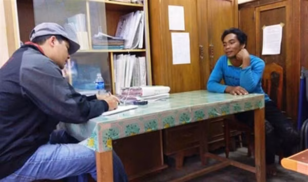 Ya Tăm tại cơ quan điều tra.