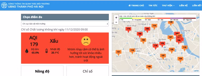 Chất lượng không khí tại Hà Nội liên tục ở mức xấu. Ảnh: moitruongthudo.vn.