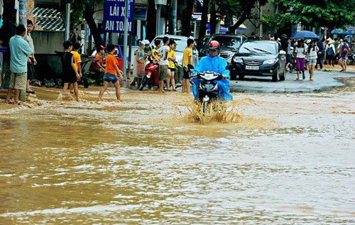 Người dân Sơn La bắt cá trên đường quốc lộ sau lũ ảnh 1 - 1