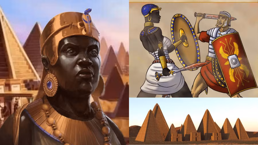 Dù bị mù một bên mắt, nữ vương Amanirenas vẫn dũng mãnh xông trận và chiến thắng vẻ vang. Ảnh: Theafricanhistory.com