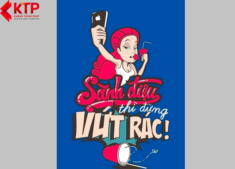 Poster tuyên truyền về hành vi vứt rác bừa bãi. Ảnh: NVCC