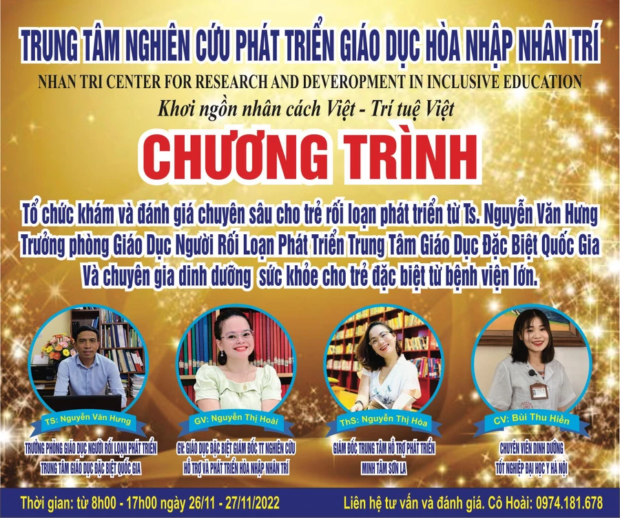 Chương trình đánh giá và tư vấn cho trẻ rối loạn quy mô lớn lần đầu tổ chức ở Hà Tĩnh.