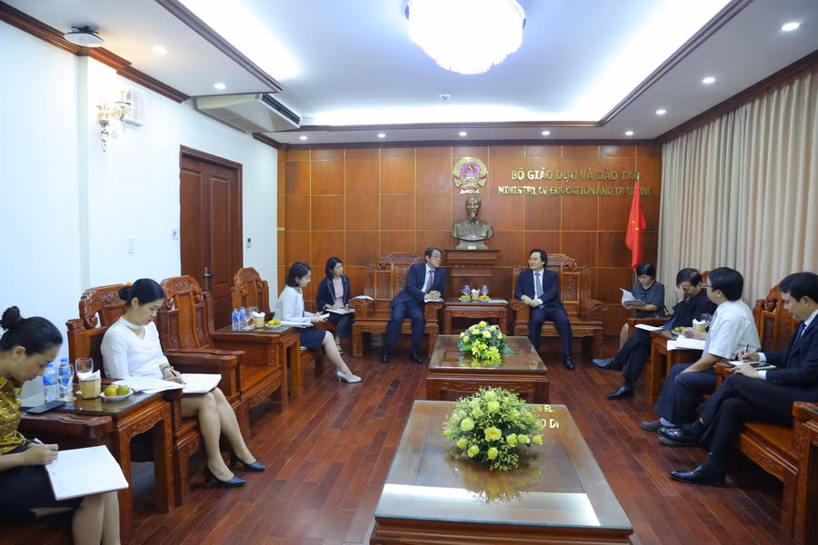 Quang cảnh buổi tiếp. Ảnh: Việt Hà