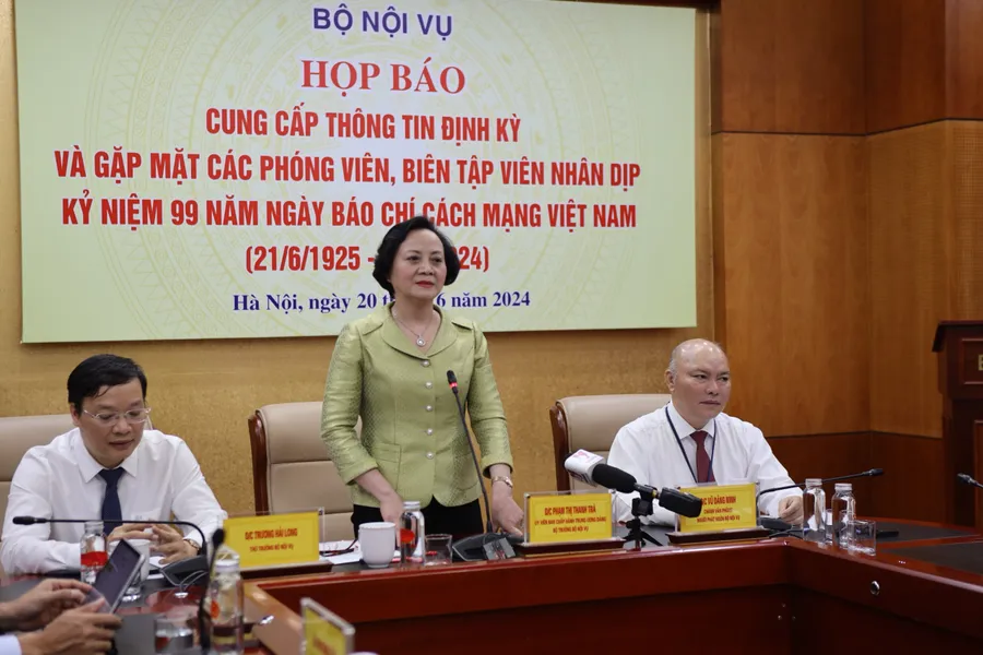 Bộ trưởng Bộ Nội vụ Phạm Thị Thanh Trà phát biểu tại sự kiện.