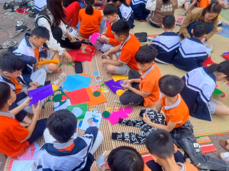 Học sinh được trải nghiệm nhiều hoạt động của ngày hội.