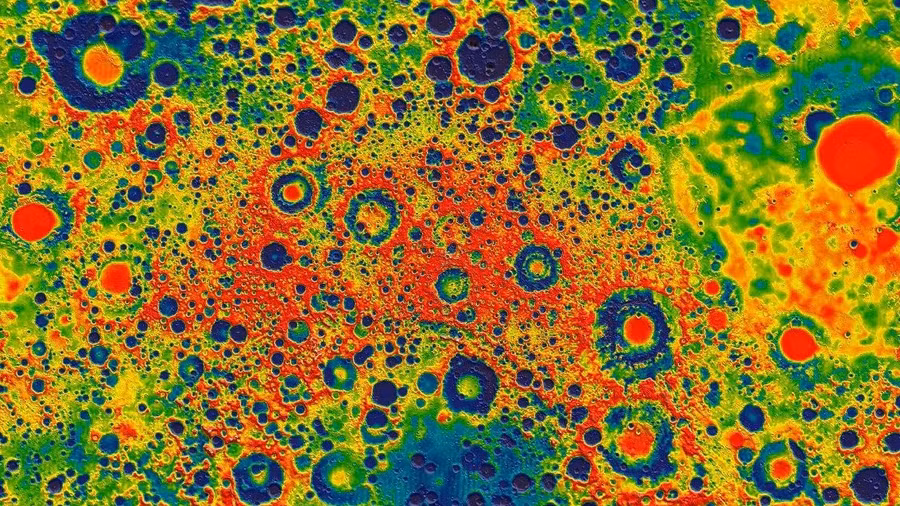 Hình ảnh bản đồ về Mặt trăng. 